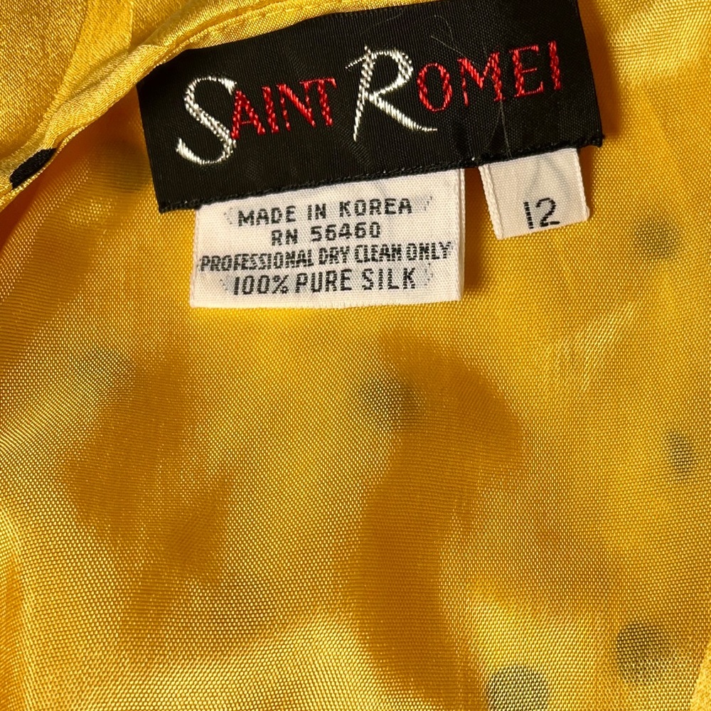Saint Remei Silk Dress. Size 12. Yellow black. Matching jacket sold separately. - Picture 7 of 11